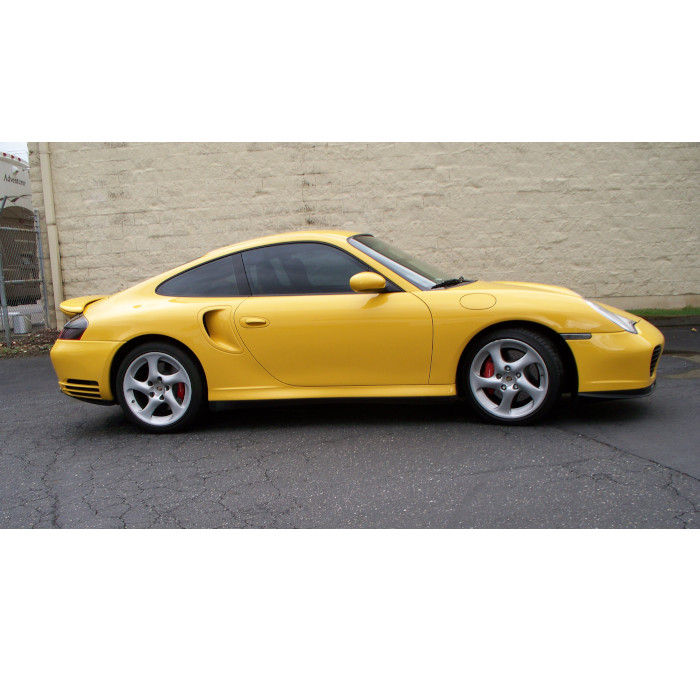 Yellow Porsche 911 with tinted windows